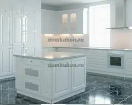 угловая кухня с островом Каштан